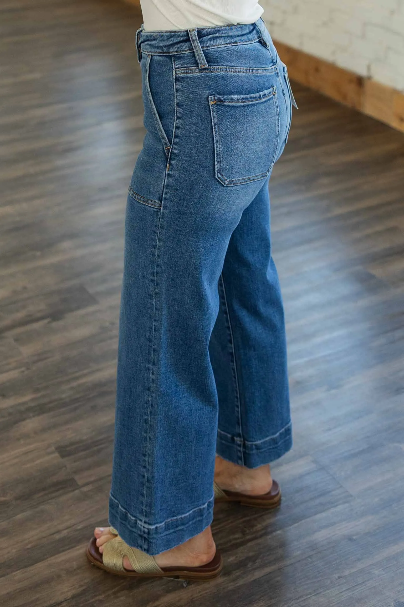 [LOVERVET] ARLETH PLUS HIGH RISE CROPPED WIDE LEG JEANS