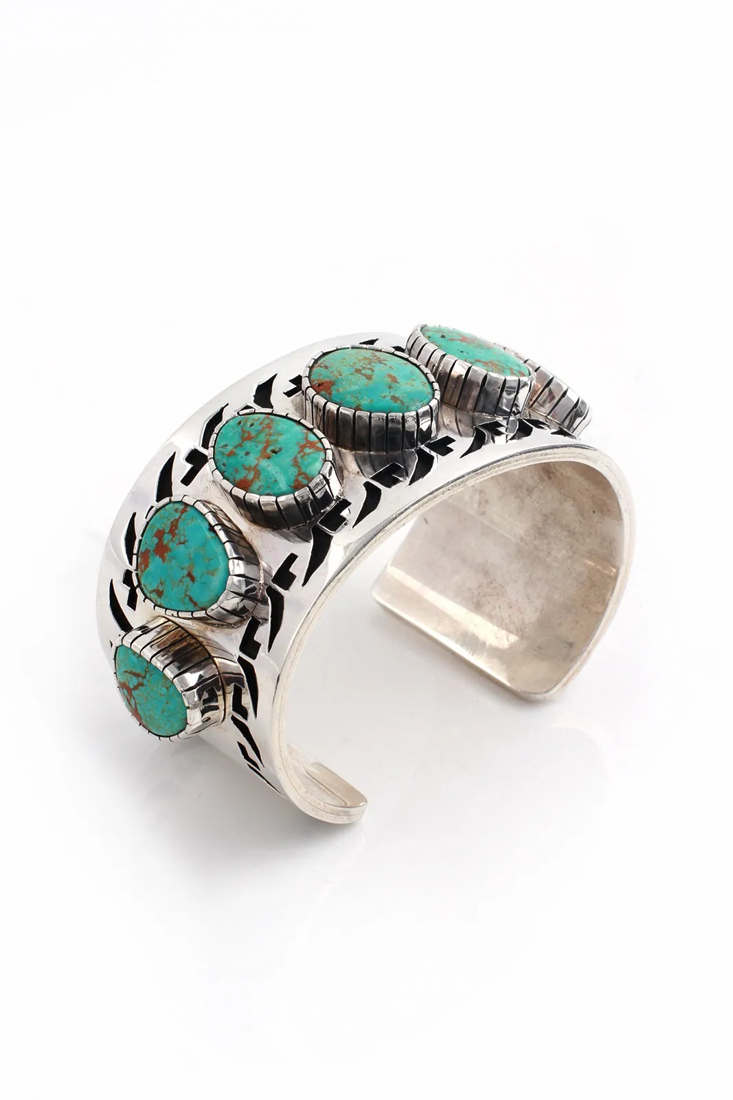 Lucian Koinva Kingman Turquoise Collector's Overlay Cuff