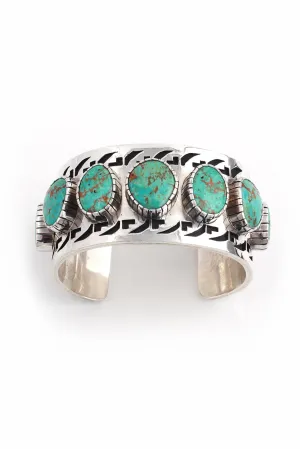 Lucian Koinva Kingman Turquoise Collector's Overlay Cuff