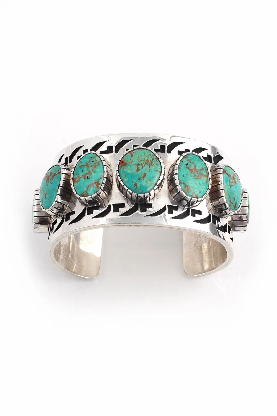 Lucian Koinva Kingman Turquoise Collector's Overlay Cuff