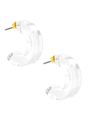 Lucite Neon Hoop Earring - Clear