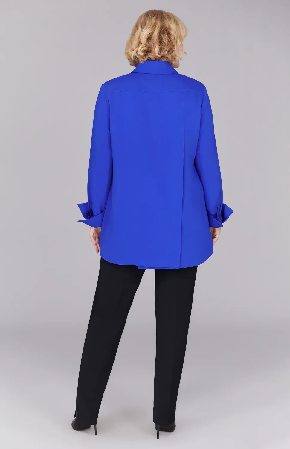 Lustrous Crepe Back Overlap Shirt
