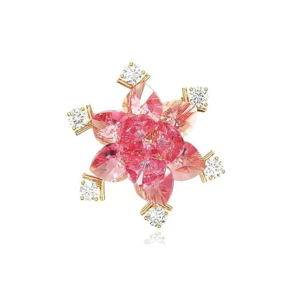Luxurious Floral Starburst Crystal Inlaid Diamante Brooch