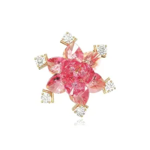 Luxurious Floral Starburst Crystal Inlaid Diamante Brooch