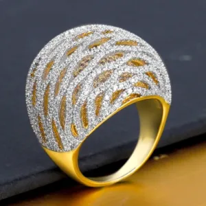 Luxury Bride Women Zircon Ring Wedding Jewelry For Party Gift