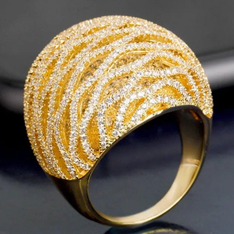 Luxury Bride Women Zircon Ring Wedding Jewelry For Party Gift