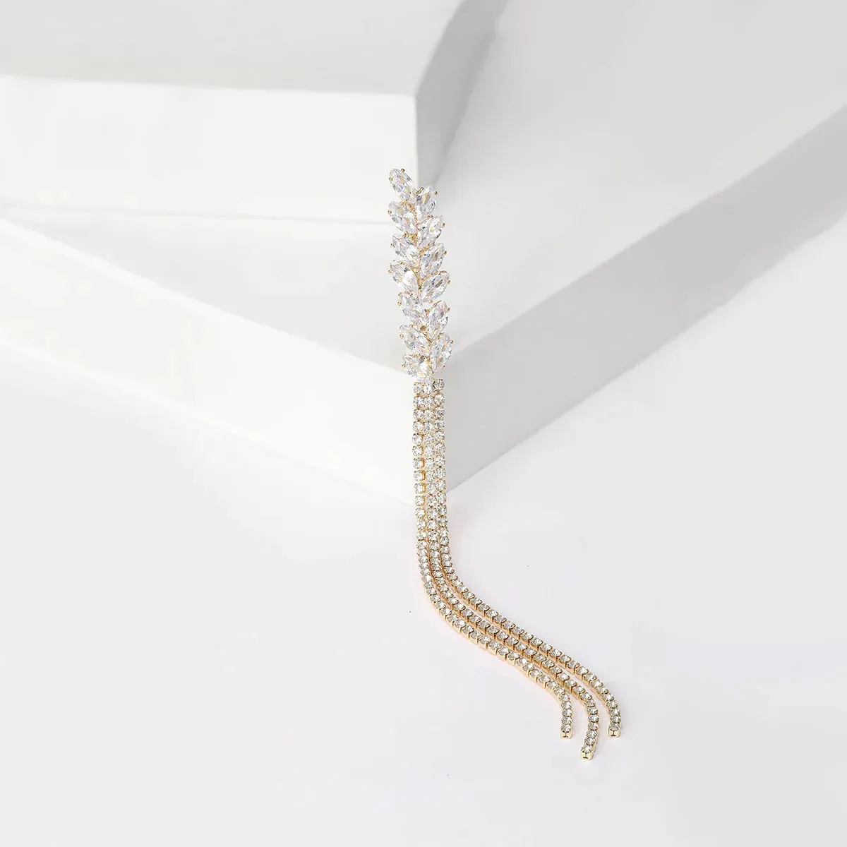 Luxury Brooch Rhinestone Long Thread Tassel Lapel Pins Ear Of Wheat Brooches Jewelry for Clothing