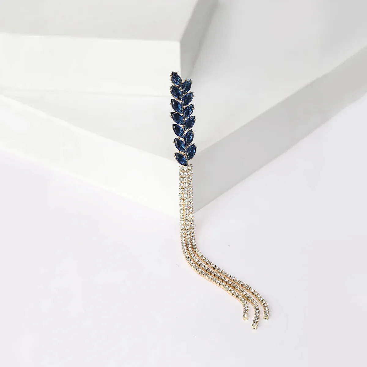 Luxury Brooch Rhinestone Long Thread Tassel Lapel Pins Ear Of Wheat Brooches Jewelry for Clothing