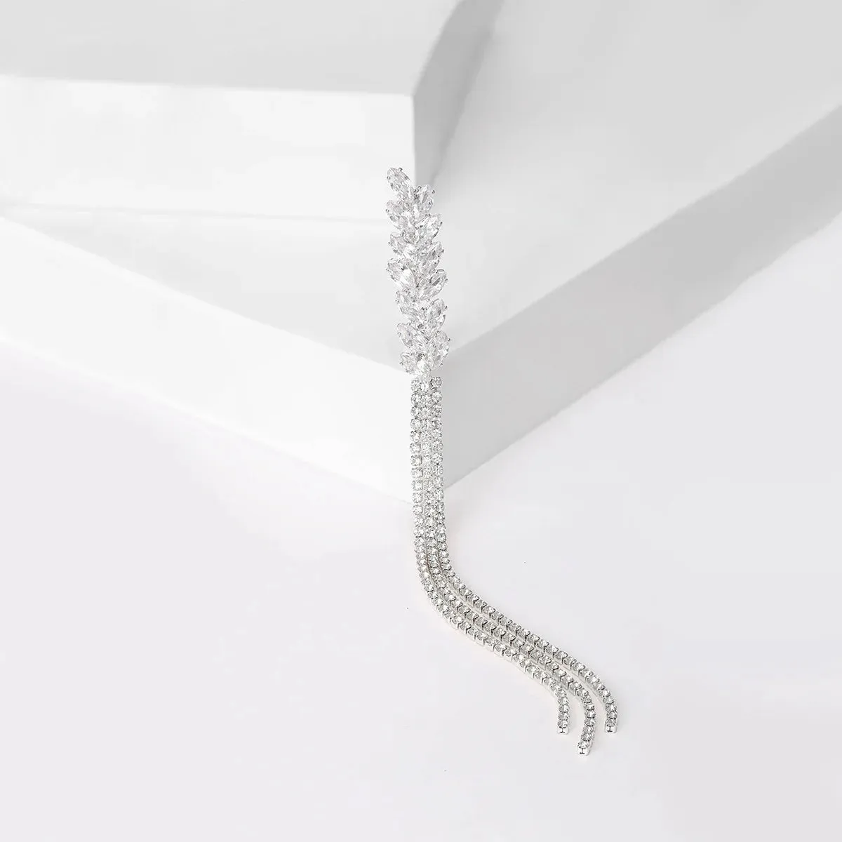 Luxury Brooch Rhinestone Long Thread Tassel Lapel Pins Ear Of Wheat Brooches Jewelry for Clothing