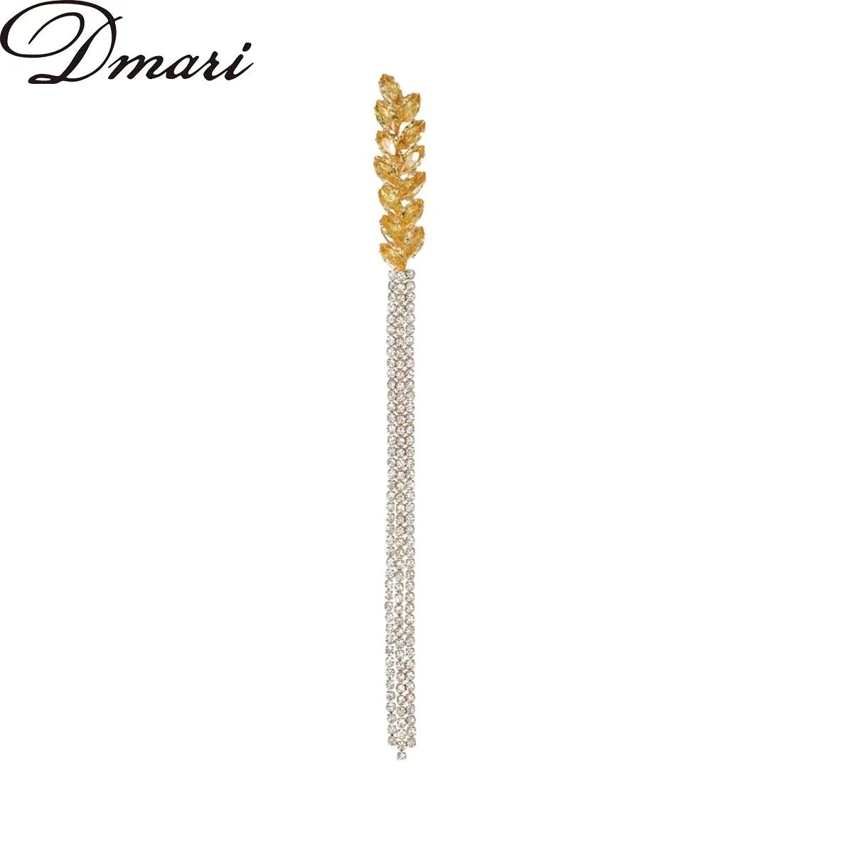 Luxury Brooch Rhinestone Long Thread Tassel Lapel Pins Ear Of Wheat Brooches Jewelry for Clothing