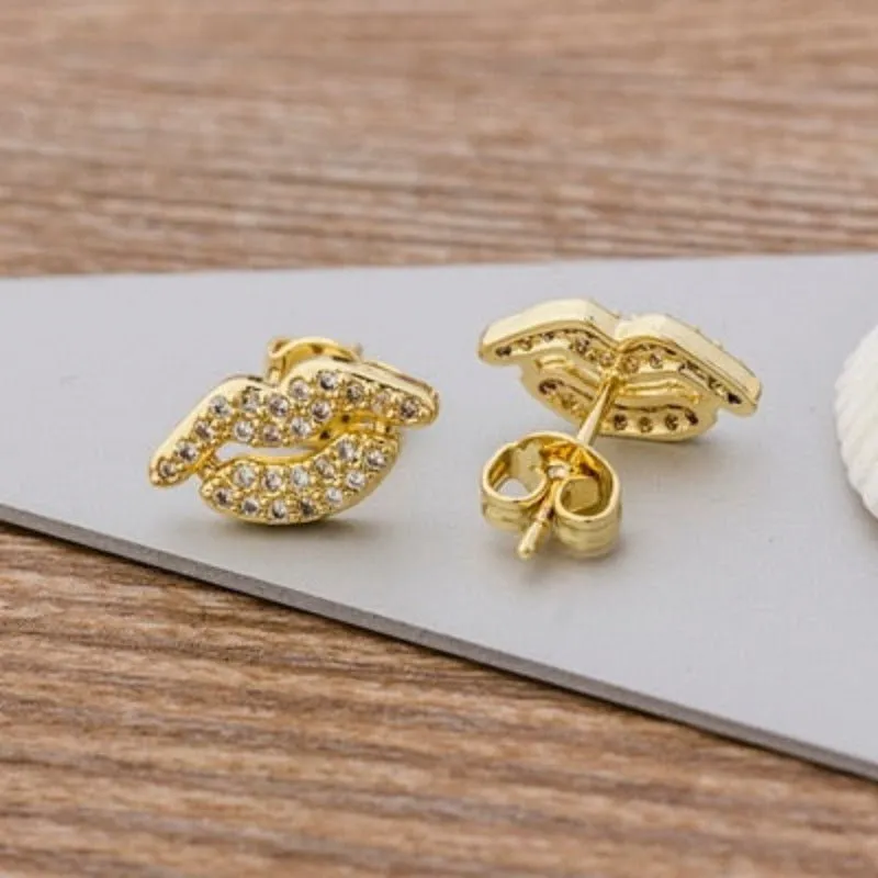 Luxury Butterfly Rainbow Stud Earrings 14K Gold For Girls Anniversary Party Jewelry