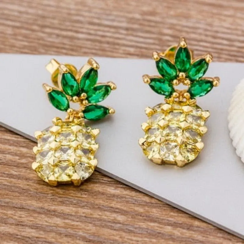 Luxury Butterfly Rainbow Stud Earrings 14K Gold For Girls Anniversary Party Jewelry
