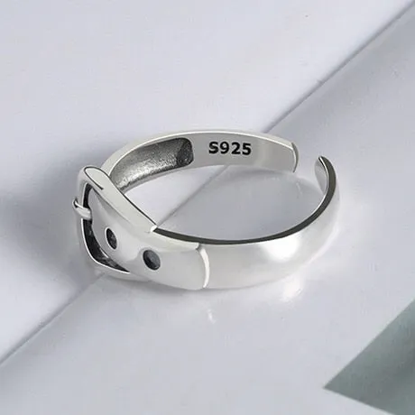 Luxury Silver belt Ring Ladies Sterling Fine Jewelry For Women