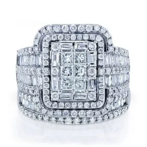 Luxury White White Sapphire Ring Set Wedding for Women Jewelry