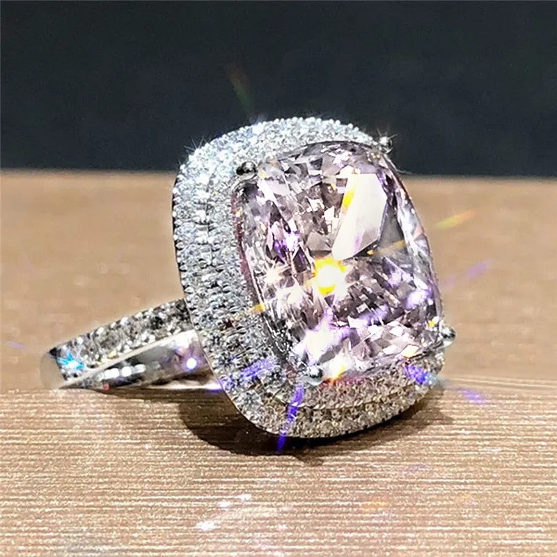 Luxury White White Sapphire Ring Set Wedding for Women Jewelry