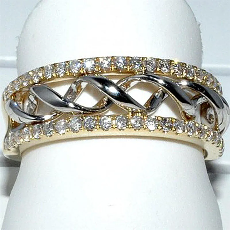 Luxury Women Engagement Ring 14k Yellow Gold Wedding Jewelry