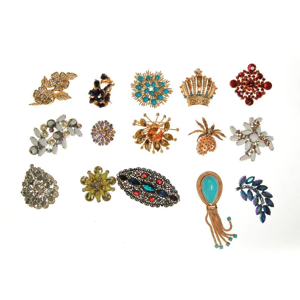 Made in Germany Turquoise Cabochon Brooch with Tassels