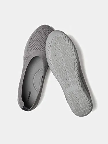 Marc Loire Women's Athleisure Knitted Active Wear Grey Slip-On Shoes, 6 UK