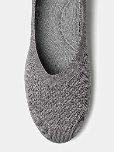 Marc Loire Women's Athleisure Knitted Active Wear Grey Slip-On Shoes, 6 UK