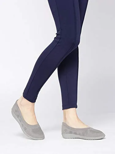Marc Loire Women's Athleisure Knitted Active Wear Grey Slip-On Shoes, 6 UK