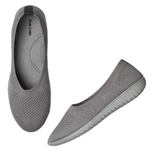 Marc Loire Women's Athleisure Knitted Active Wear Grey Slip-On Shoes, 6 UK