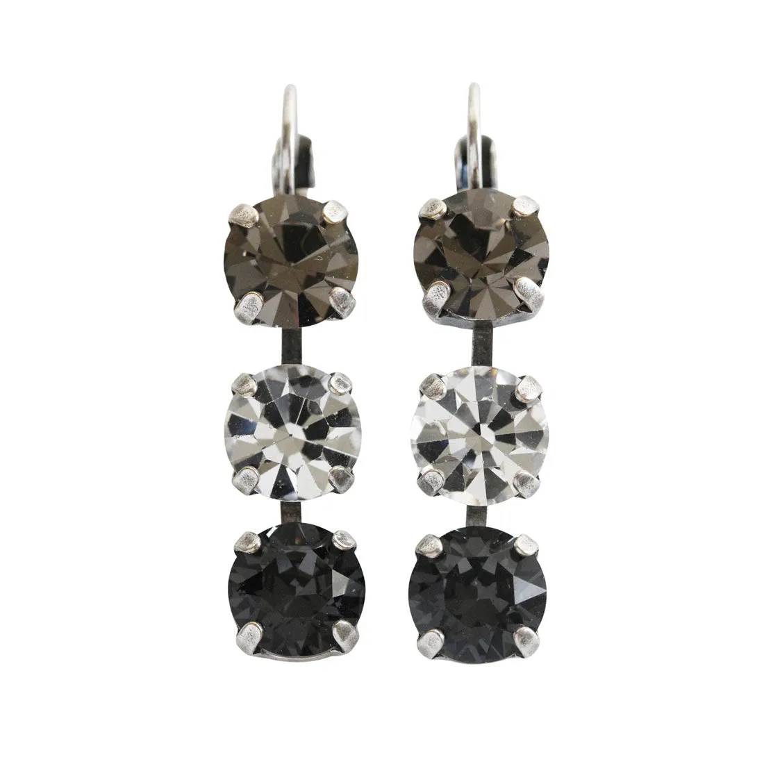 Mariana "Zanzibar" Silver Plated Three Stone Crystal Earrings, 1440/1 1081