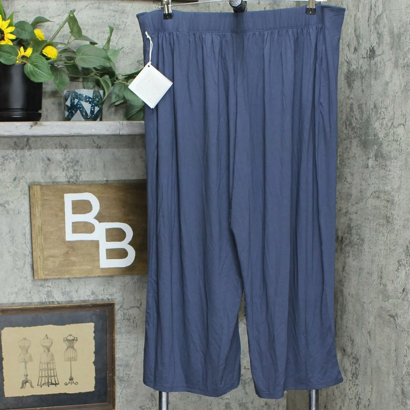 MarlaWynne WynneLayers Plus Size Pleat Front Pull On Knit Cropped Pants