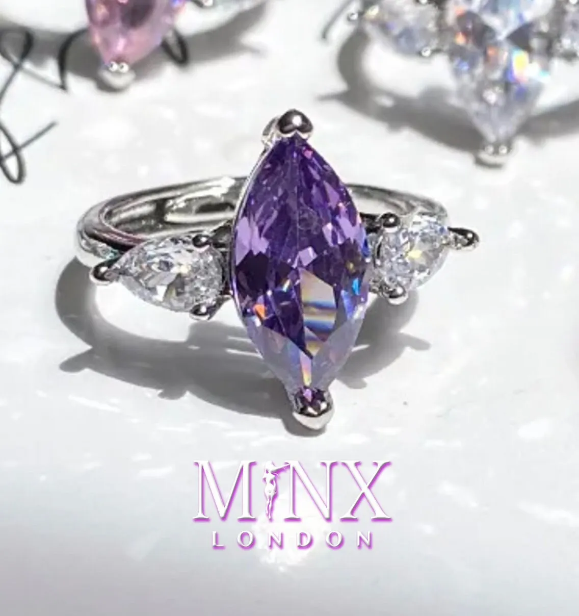 Marquise Ring | Marquise Diamond Ring | Marquise Engagement Ring | Marquise Diamond Cut Ring | Purple Diamond Wedding Ring | Purple Diamond