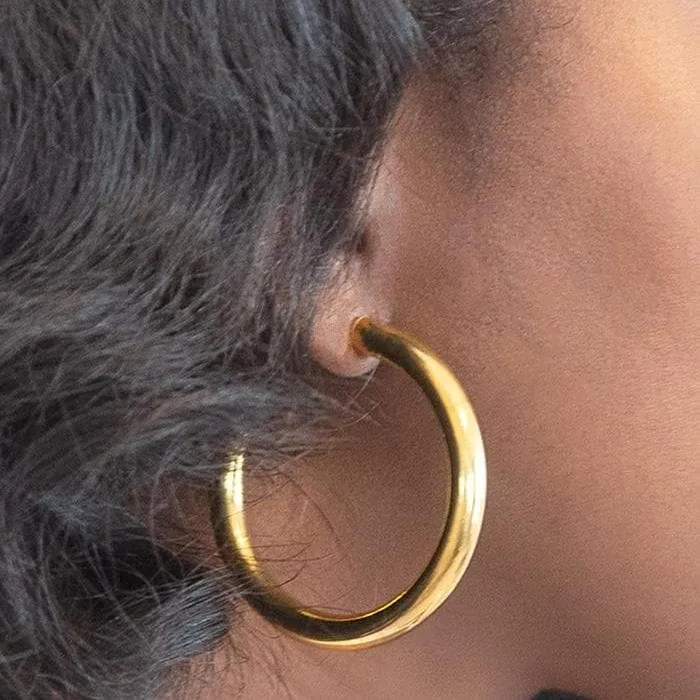 Medium Gold Hoop Earrings - Imperfect