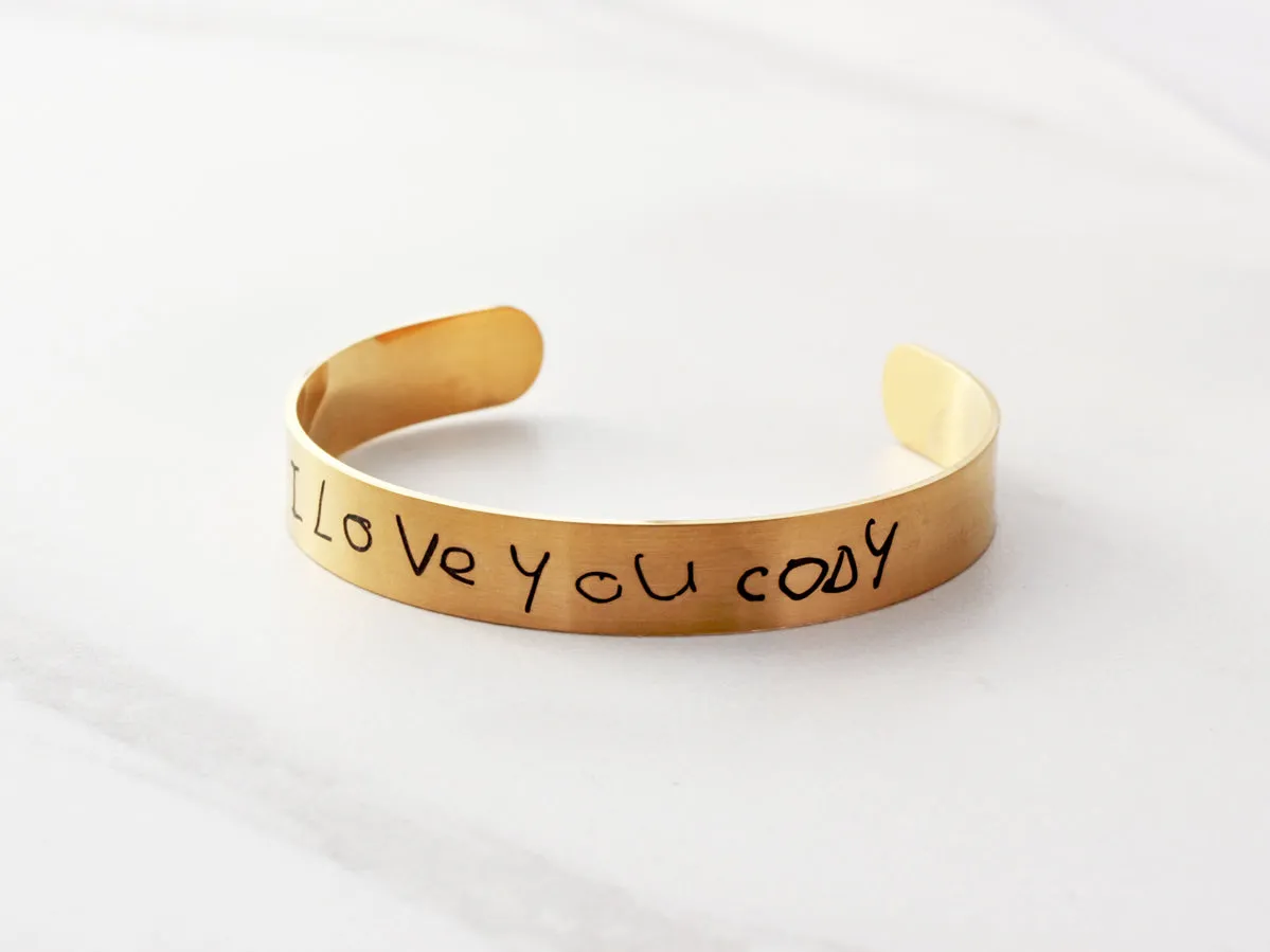Medium Handwriting Bracelet | 3/8" Cuff