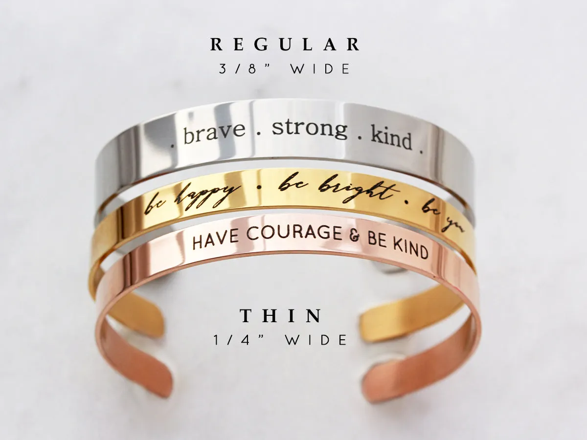 Medium Handwriting Bracelet | 3/8" Cuff