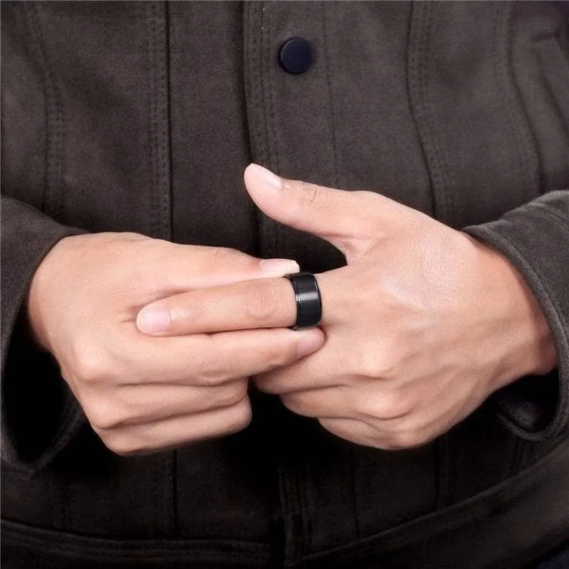 Men's 10mm Black Titanium Wedding Band