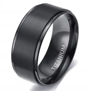 Men's 10mm Black Titanium Wedding Band