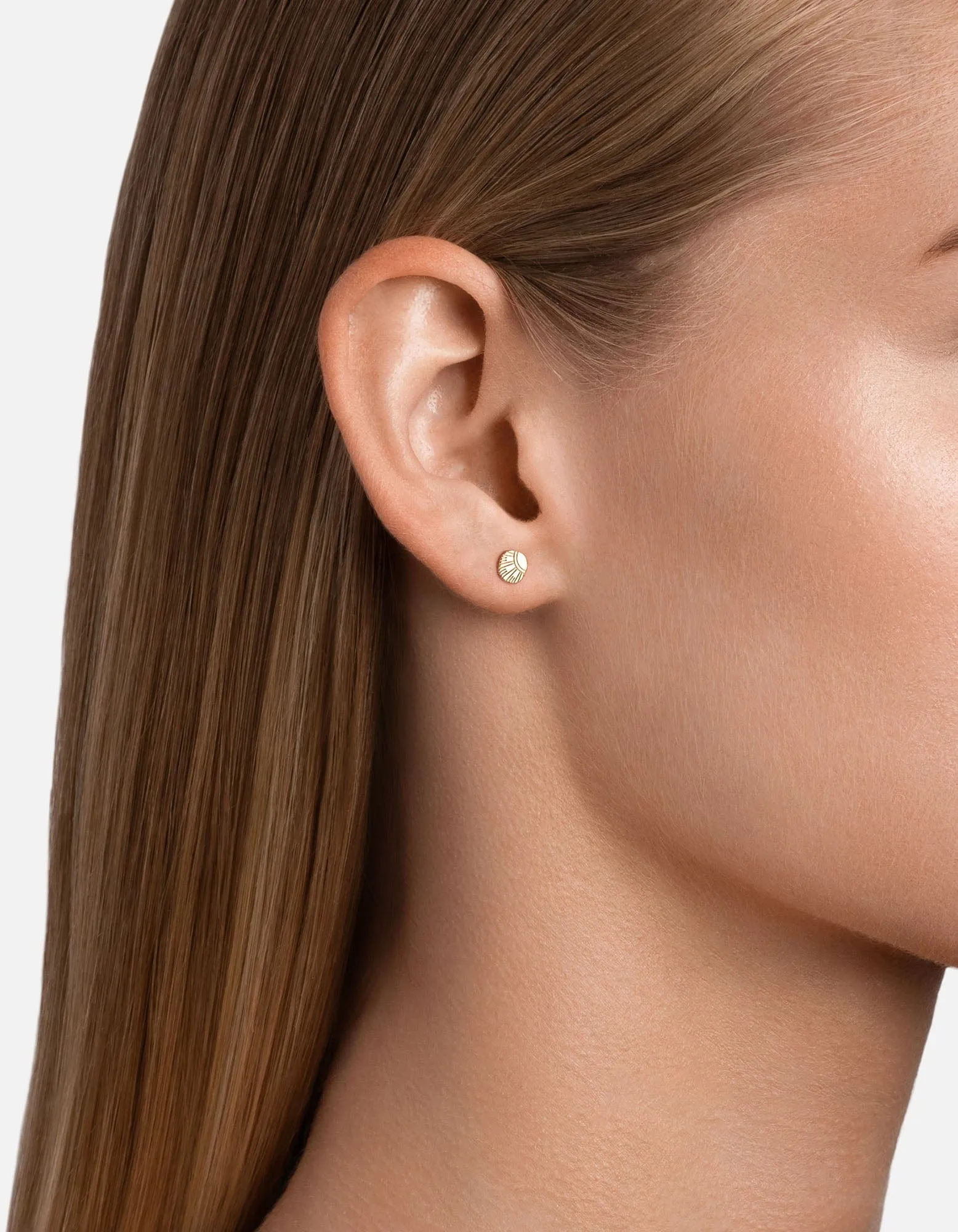 Meridian Stud Earrings, Gold Vermeil