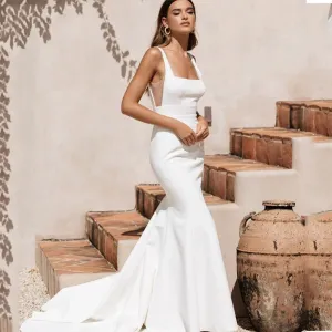 Mermaid Wedding Dress Spaghetti Straps Chic Beach Boho Bridal Gowns