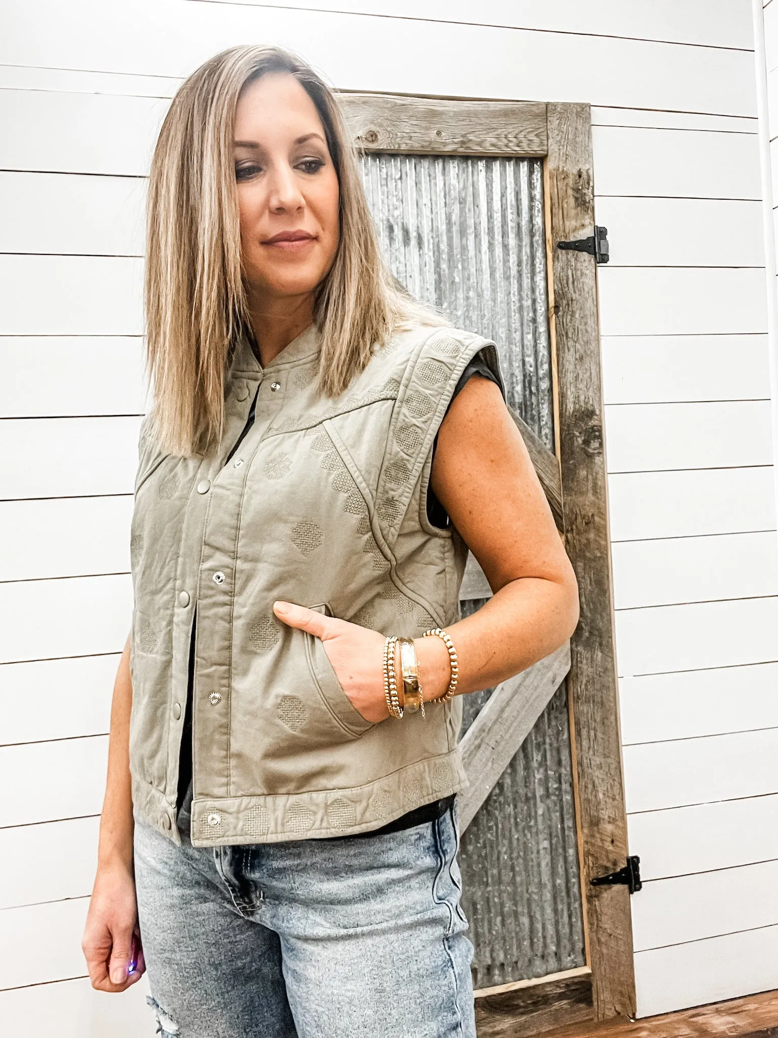 Mina Vest Olive Branch
