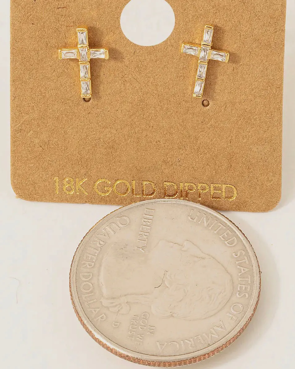 Mini Cross Stud Earrings