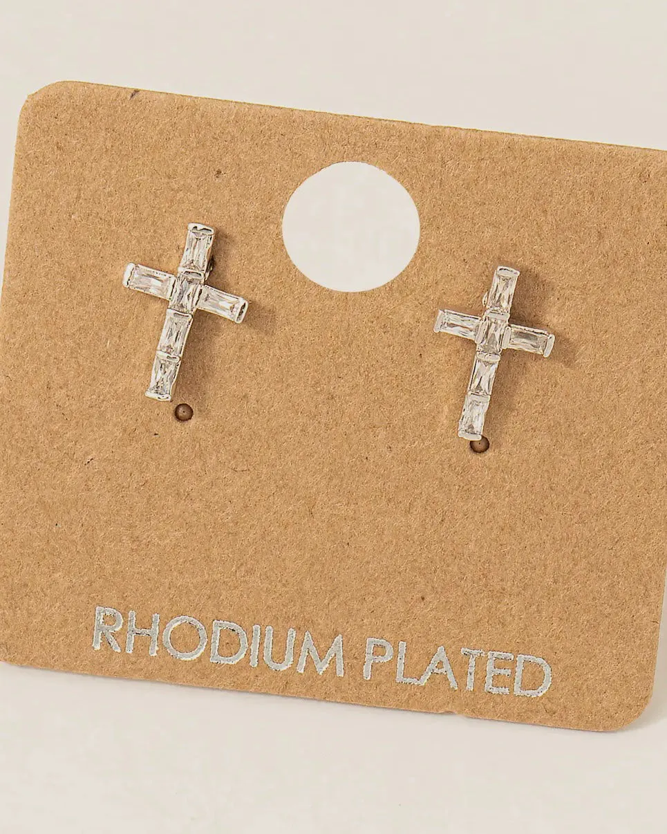Mini Cross Stud Earrings