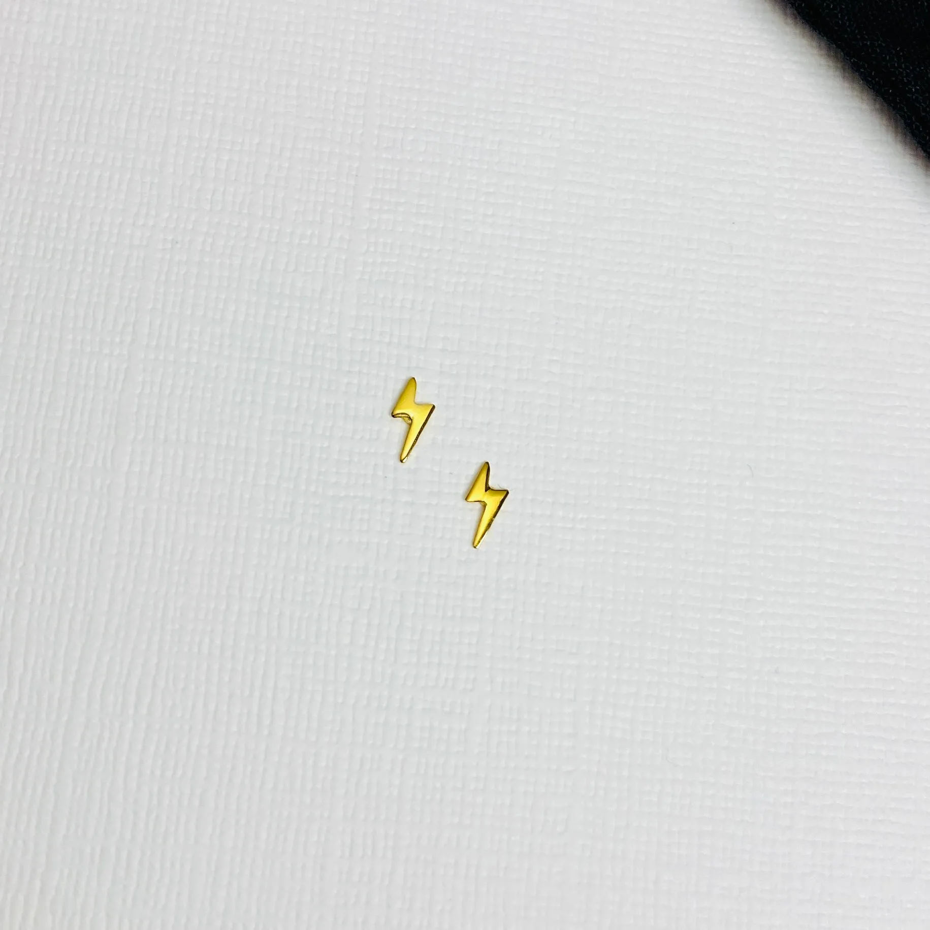 Mini Gold Lightning Bolt Stud Earrings