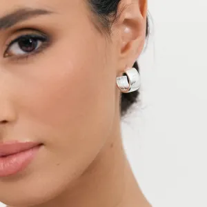 Mini Metal Hoop Earrings (Silver)