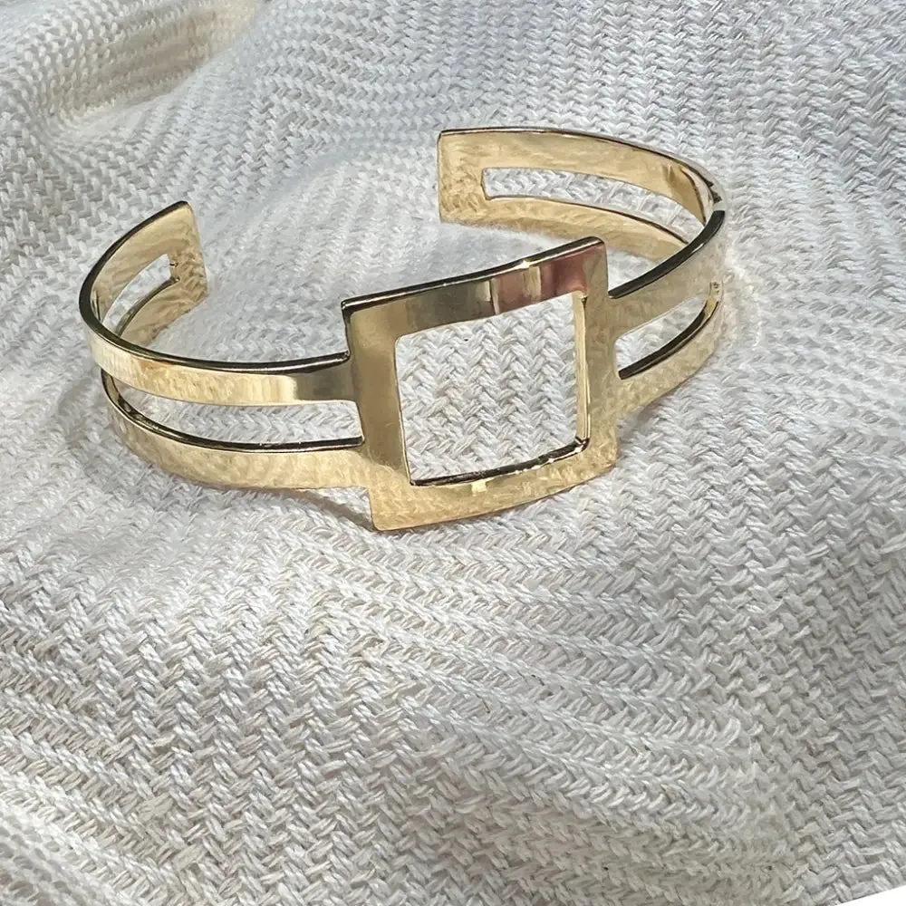 Minimal Geo Stripe Bracelets with Adjustable Stripe Bombshell Cuff