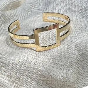 Minimal Geo Stripe Bracelets with Adjustable Stripe Bombshell Cuff