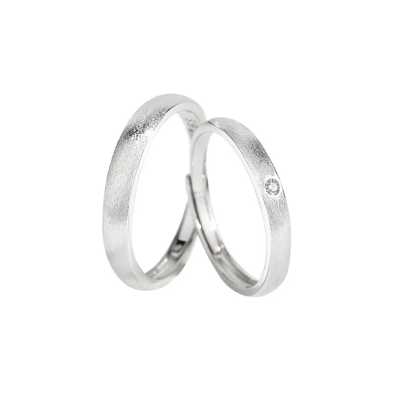 Minimalist Brushed Matte Matching Rings