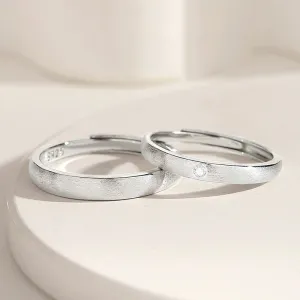 Minimalist Brushed Matte Matching Rings