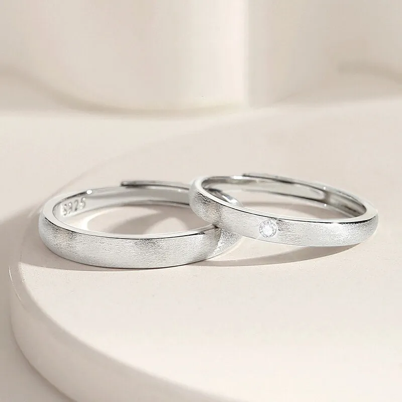 Minimalist Brushed Matte Matching Rings