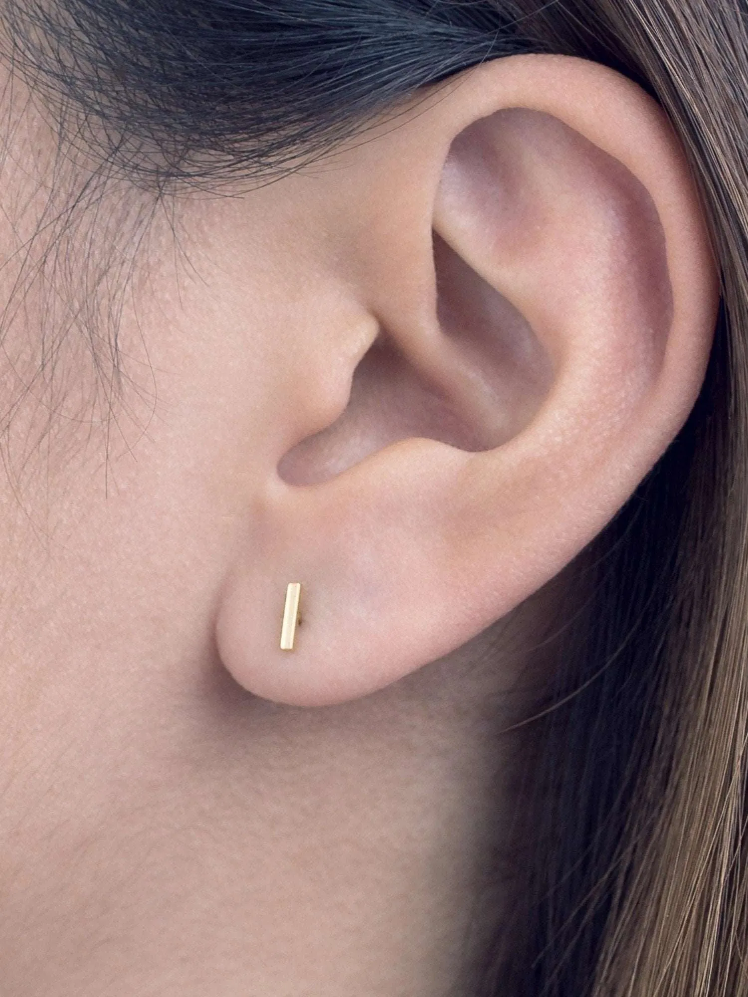 Minimalist Small Bar Stud Earrings