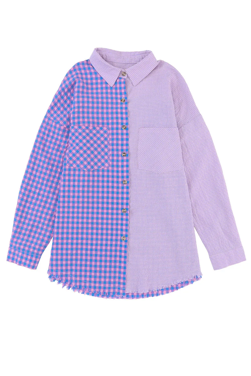 Mixed Plaid Chest Pocket Shirt