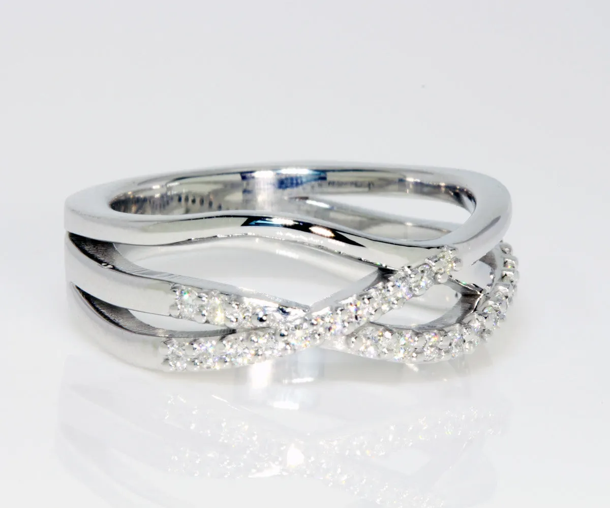 Modern Multi Row Diamond Wedding Band