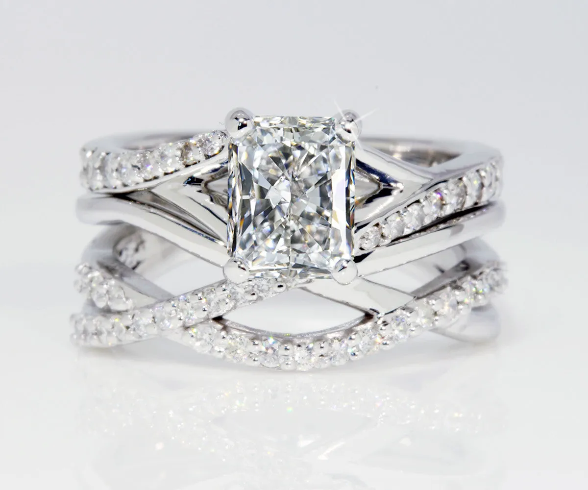 Modern Multi Row Diamond Wedding Band