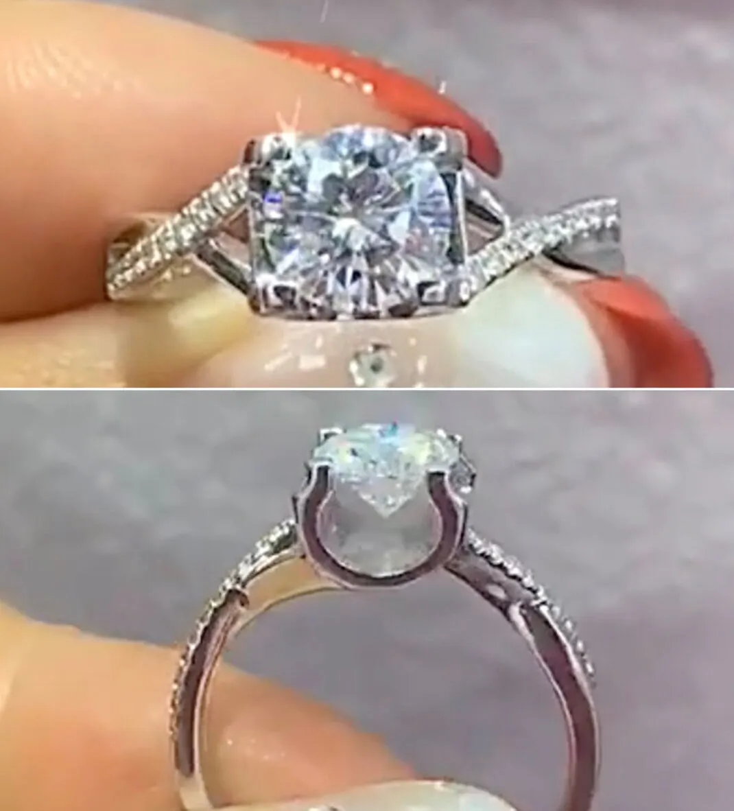Moissanite Engagement Ring | 1ct | Womens Engagement Ring | Diamond Infinity Ring | Moissanite Ring | Moissanite Rings | Womens Diamond Ring